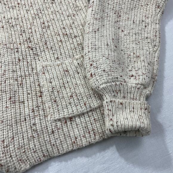 VTG 80s Erika Wool Blend Knit Sweater Open Cardigan size M Tan - Picture 8 of 8